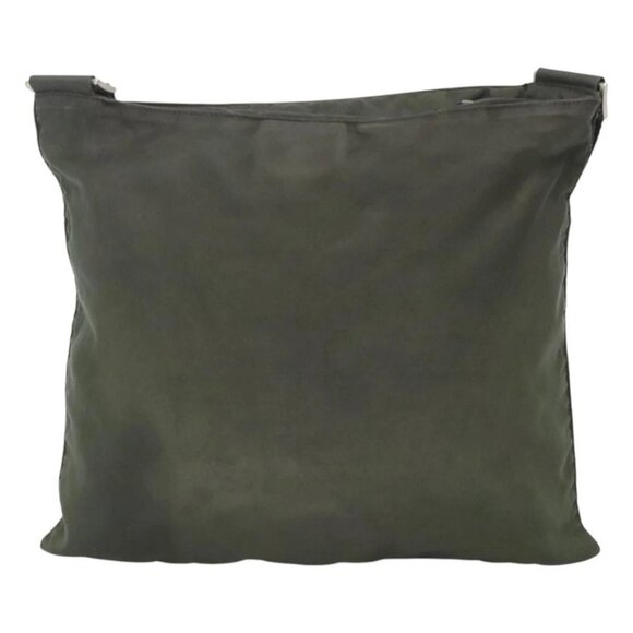 PRADA Shoulder Bag Nylon Khaki Silver Auth - Picture 2 of 15